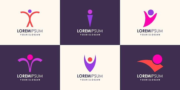 Logotipo de personas abstractas, signo, icono. Ilustración vectorial
