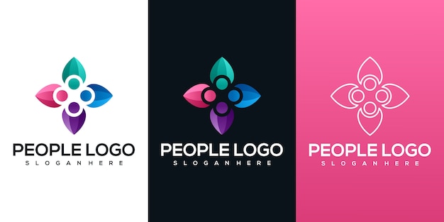 Logotipo de personas abstractas