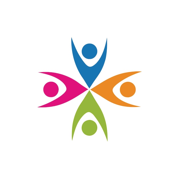 un logotipo para personas con círculos de diferentes colores