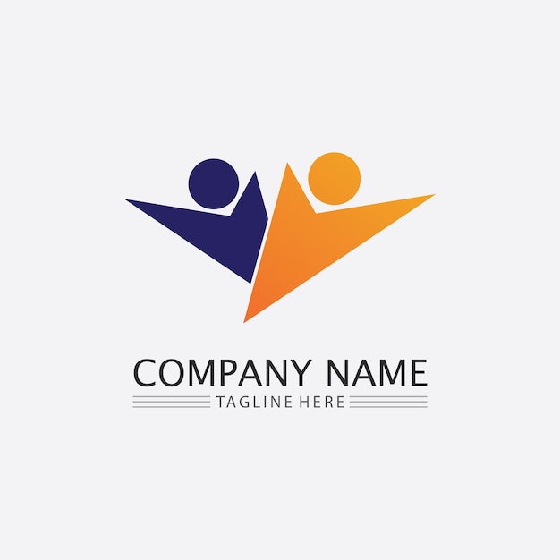 Logotipo de personas equipo succes personas trabajan grupo y grupo comunitario logotipo de empresa y empresa vector y diseño cuidado familia icono succes logo