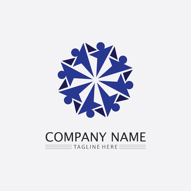 Logotipo de personas equipo succes personas trabajan grupo y grupo comunitario logotipo de empresa y empresa vector y diseño cuidado familia icono succes logo