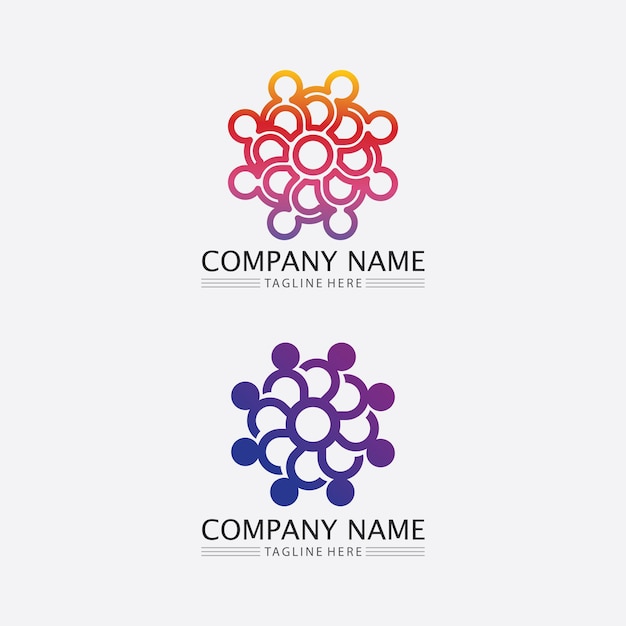 Logotipo de personas Equipo Succes personas trabajan Grupo y grupo comunitario Logotipo de empresa y empresa vector y diseño Cuidado Familia icono Succes logo