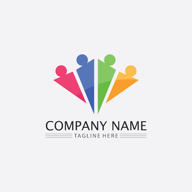 Logotipo de personas Equipo Succes personas trabajan Grupo y grupo comunitario Logotipo de empresa y empresa vector y diseño Cuidado Familia icono Succes logo