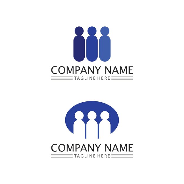 Logotipo de personas Equipo Succes personas trabajan Grupo y grupo comunitario Logotipo de empresa y empresa vector y diseño Cuidado Familia icono Succes logo