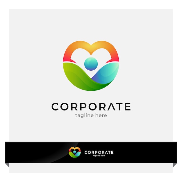 logotipo de personas con forma simple