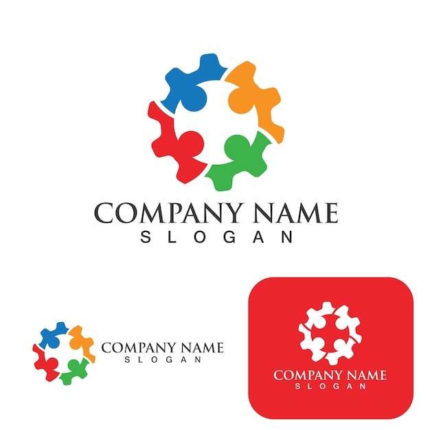 Logotipo de personas del grupo red comunitaria e icono social