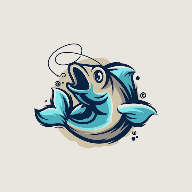 Vector logotipo de pesca moderno con vector