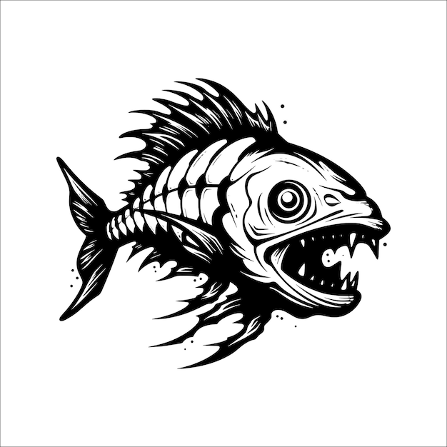 Vector logotipo de pesca de monstruos