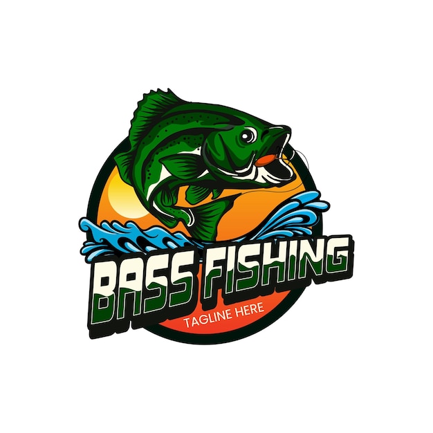 Logotipo de la pesca de la pesca para torneos y recreación al aire libre