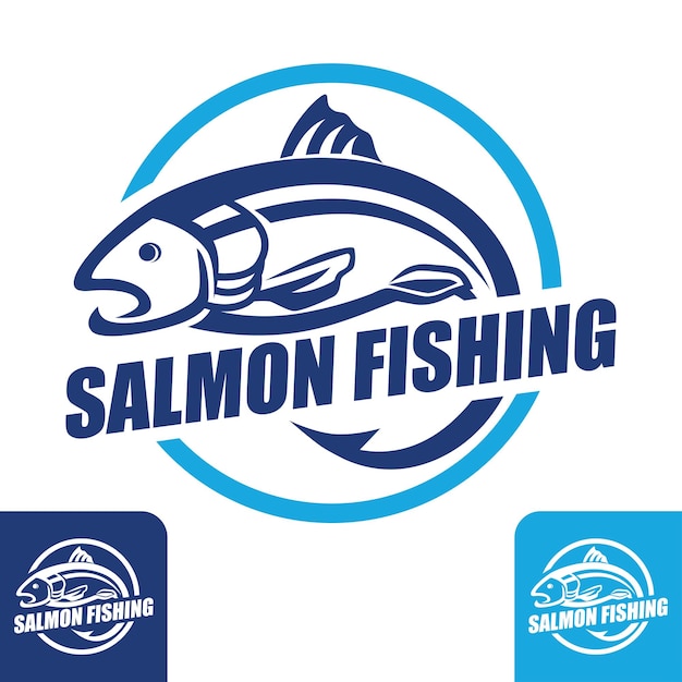 Logotipo de pesca de salmón Silueta de logotipo de pesca de salmón simple