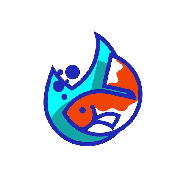 Logotipo de pescado caliente icono