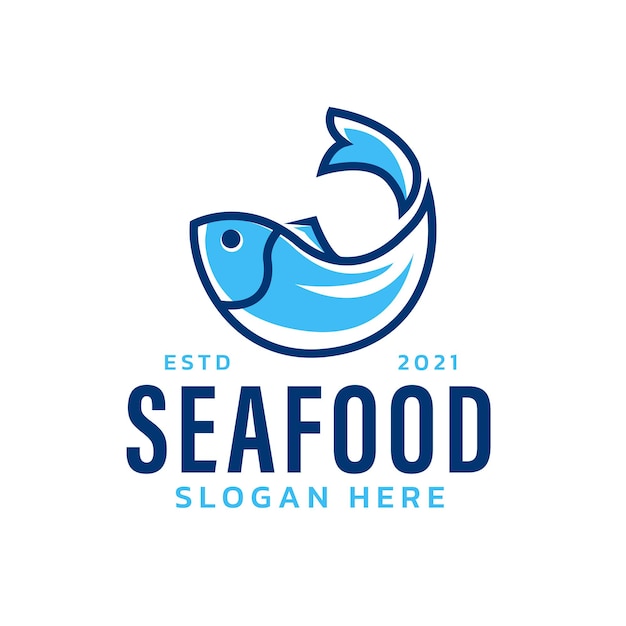 Logotipo de pescado con concepto moderno minimalista.