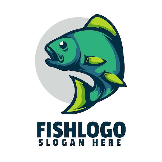 Logotipo de pescado diseño de logotipo de mascota
