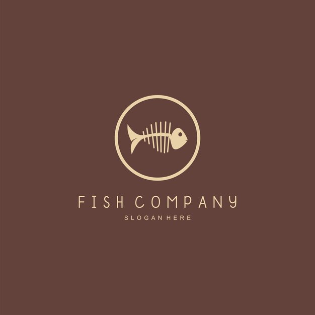 Logotipo de pescado con inspiraciones de diseño de estilo lúdico