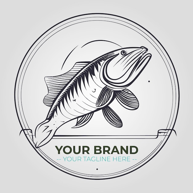 Logotipo de pescado, logotipo para marca y restaurante de mariscos.