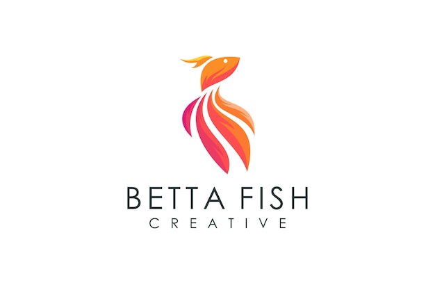 Logotipo de pescado moderno, ilustración vectorial con colorido concepto moderno