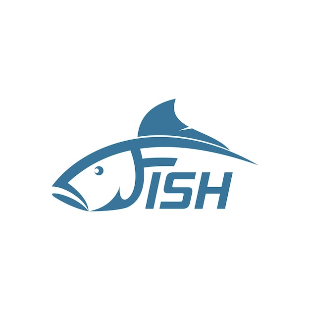 un logotipo de pescado con la palabra pescado en él