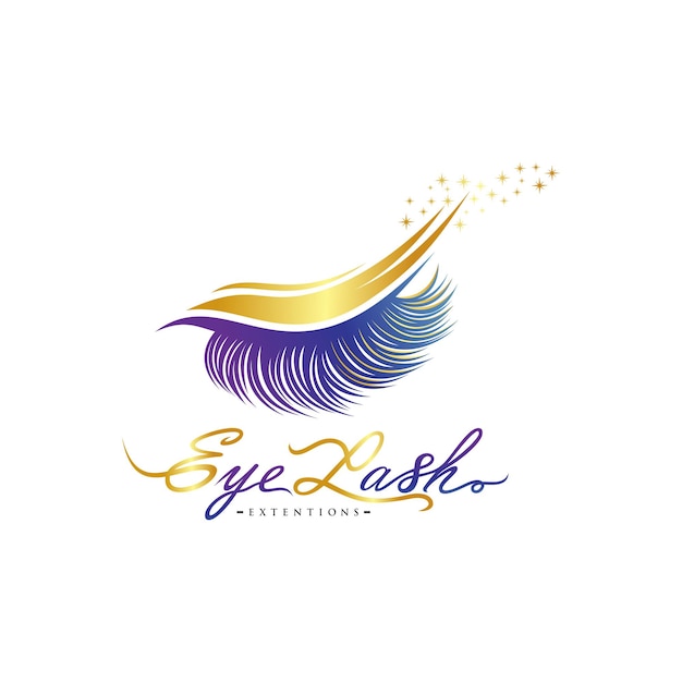 Logotipo de pestañas de belleza de lujo