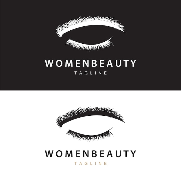 Logotipo de pestañas Salón de belleza para ojos de mujeres Diseño simple con icono de plantilla vectorial de modelo de línea