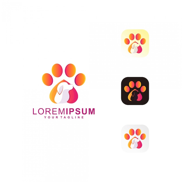 Vector logotipo de pet paw premium