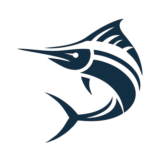 Logotipo del pez marlín plano vectorial