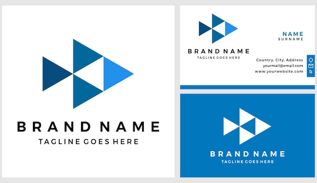 Logotipo de pez plano con diseño de tarjeta de visita