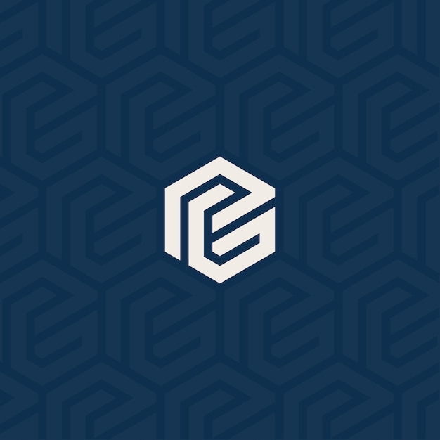 Logotipo de PG con diseño de patrón de fondo