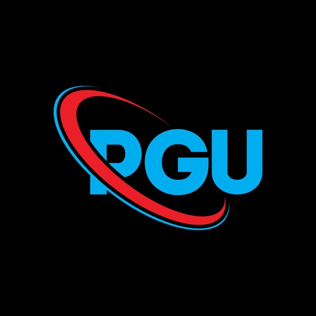 El logotipo PGU PGU letra PGU letra diseño del logotipo Iniciales PGU logotipo vinculado con círculo y mayúscula monograma logotipo PGE tipografía para negocios de tecnología y marca inmobiliaria