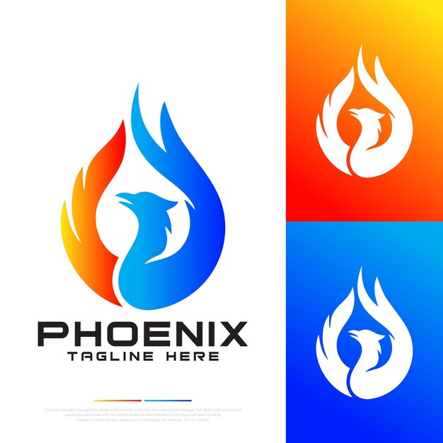 logotipo de phoenix calefacción y refrigeración logotipo de phoenix plantilla de logotipo vectorial