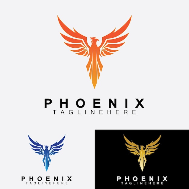 Vector logotipo de phoenix plantilla de diseño de ilustración vectorial