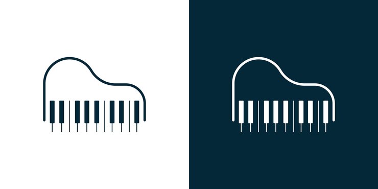 El logotipo del piano en escala sencilla