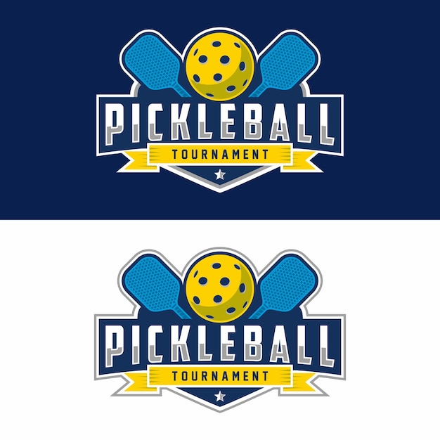 Logotipo de pickleball insignia deportiva ilustración vectorial