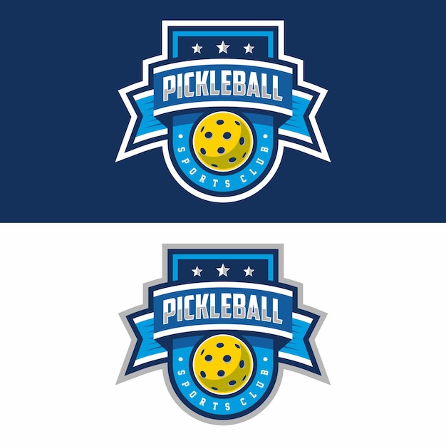 Logotipo de pickleball Insignia deportiva Ilustración vectorial