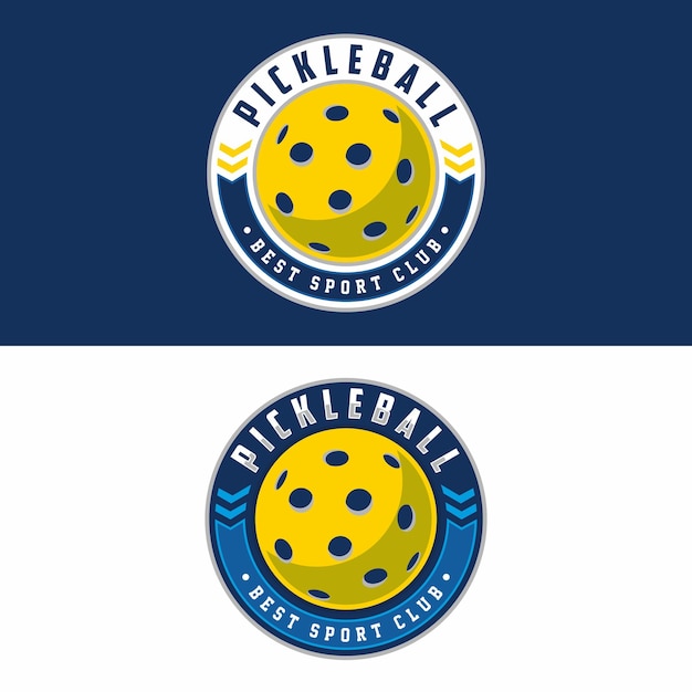 Logotipo de pickleball Insignia deportiva Ilustración vectorial