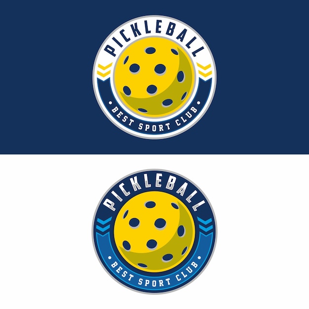 Vector logotipo de pickleball insignia deportiva ilustración vectorial