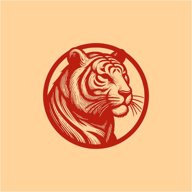 Vector el logotipo pictórico de un tigre