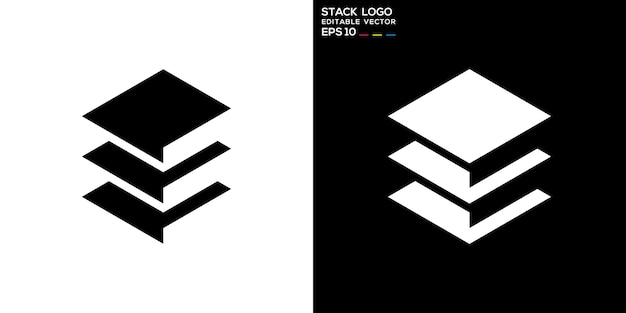 Logotipo de la pila Capa de almacenamiento Papel datos de envío Envasado Icono vectorial plantilla de diseño de símbolo EPS10
