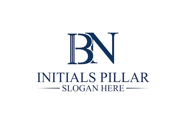 Logotipo de pilar bufete de abogados letra inicial bn premium vector