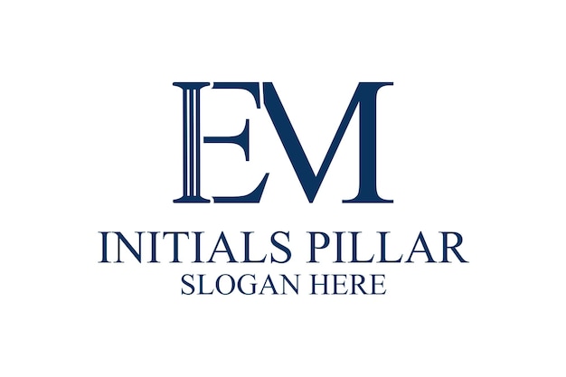 logotipo de pilar legal letra inicial em vector premium