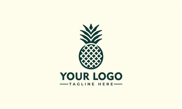 El logotipo de la piña vectorial premium hipster retro vintage diseño plantilla ilustración de frutas tropicales