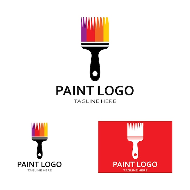 Logotipo de pincel de pintura y símbolo de imagen vectorial