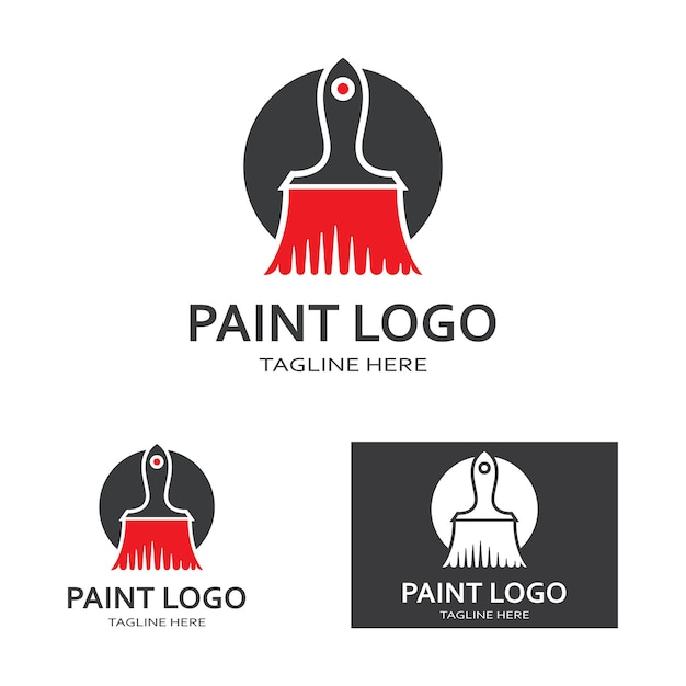 Logotipo de pincel de pintura y símbolo de imagen vectorial