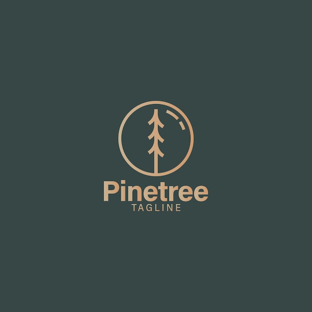 logotipo de pino línea minimalista moderno