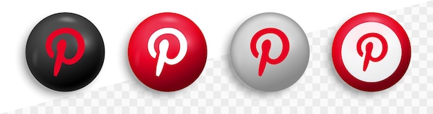 logotipo de pinterest en círculo moderno redondo para iconos de redes sociales