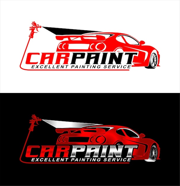 logotipo de pintura de automóviles ilustración gráfica vectorial emblema con diseño moderno negocio aislado en negro