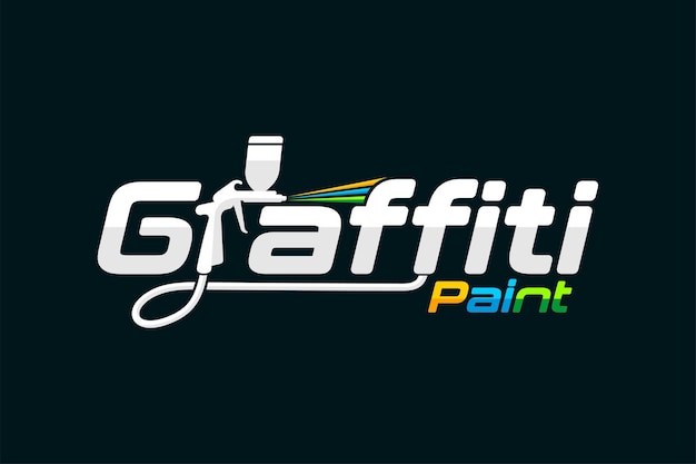 Logotipo de pintura de graffiti con concepto de letras