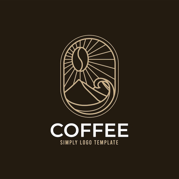 El logotipo de la pirámide del café de la línea minimalista
