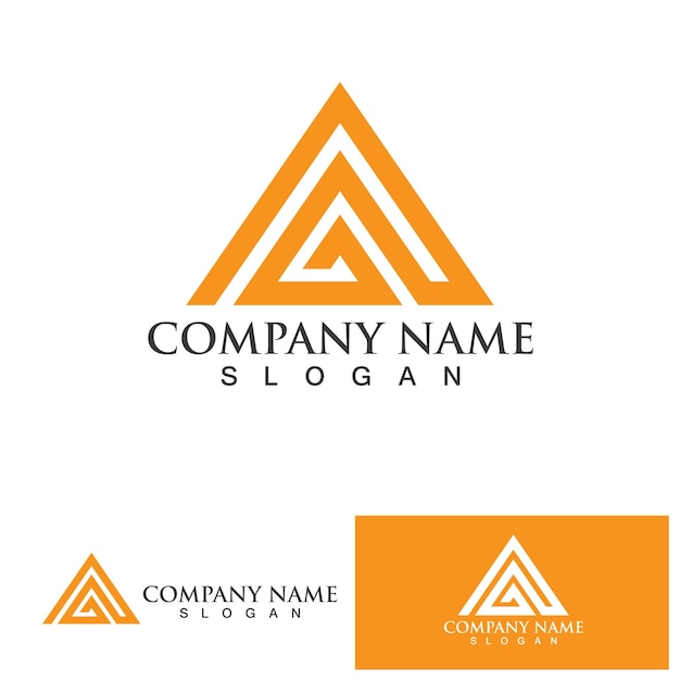 Logotipo de pirámide y elemento de vector de símbolo