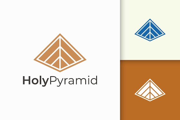 Logotipo de la pirámide triangular en forma simple y moderna, adecuado para una empresa de tecnología