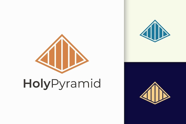 Logotipo de la pirámide triangular en forma simple y moderna, adecuado para una empresa de tecnología